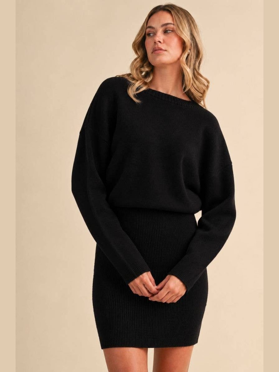 LONGSLEEVED BATWING SWEATER W/ MINI  DRESS