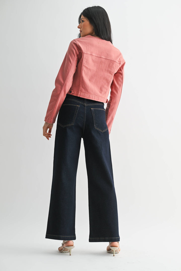 Just Black Denim Patch Pocket Wide Leg - Dark Denim