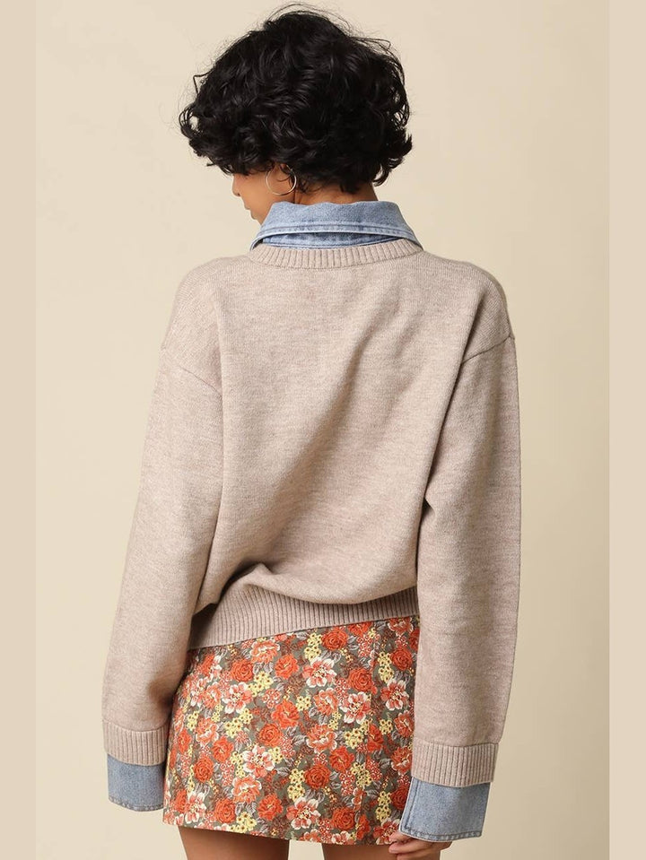Emely Contrast Knit Top