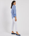 Jude Connally Belinda Top- Terrace Geo Border, Beacon Blue
