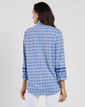 Jude Connally Belinda Top- Terrace Geo Border, Beacon Blue