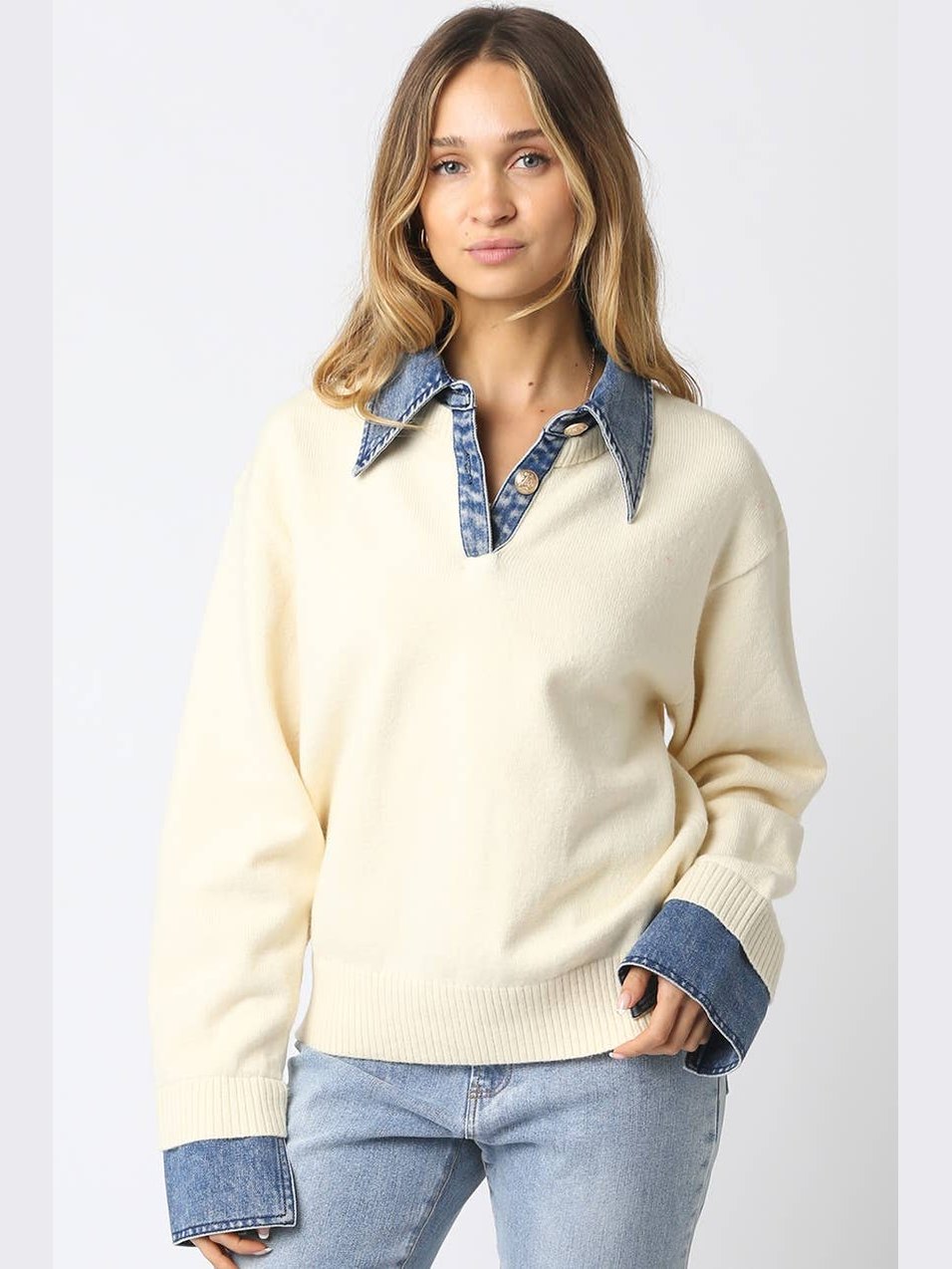 Emely Contrast Knit Top