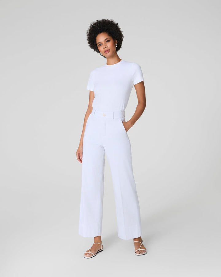 Spanx Stretch Twill Cropped Wide Leg Pant