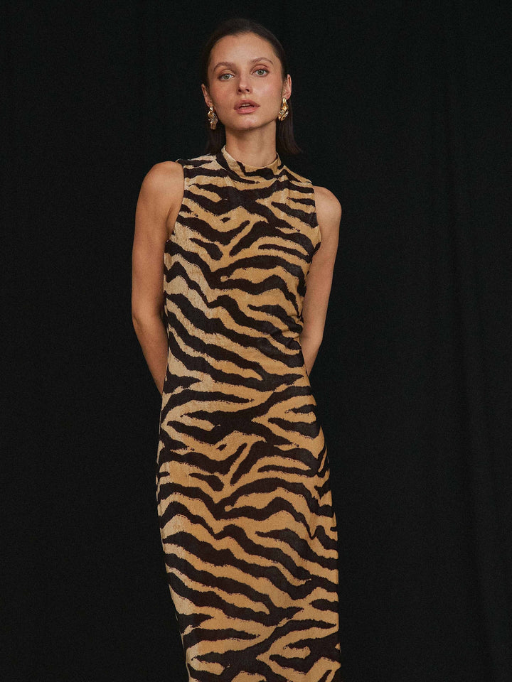 Zebra print maxi dress
