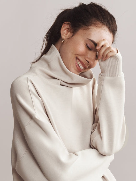 Rhone DreamGlow Mock Neck Pullover - Sand – Bo & Company