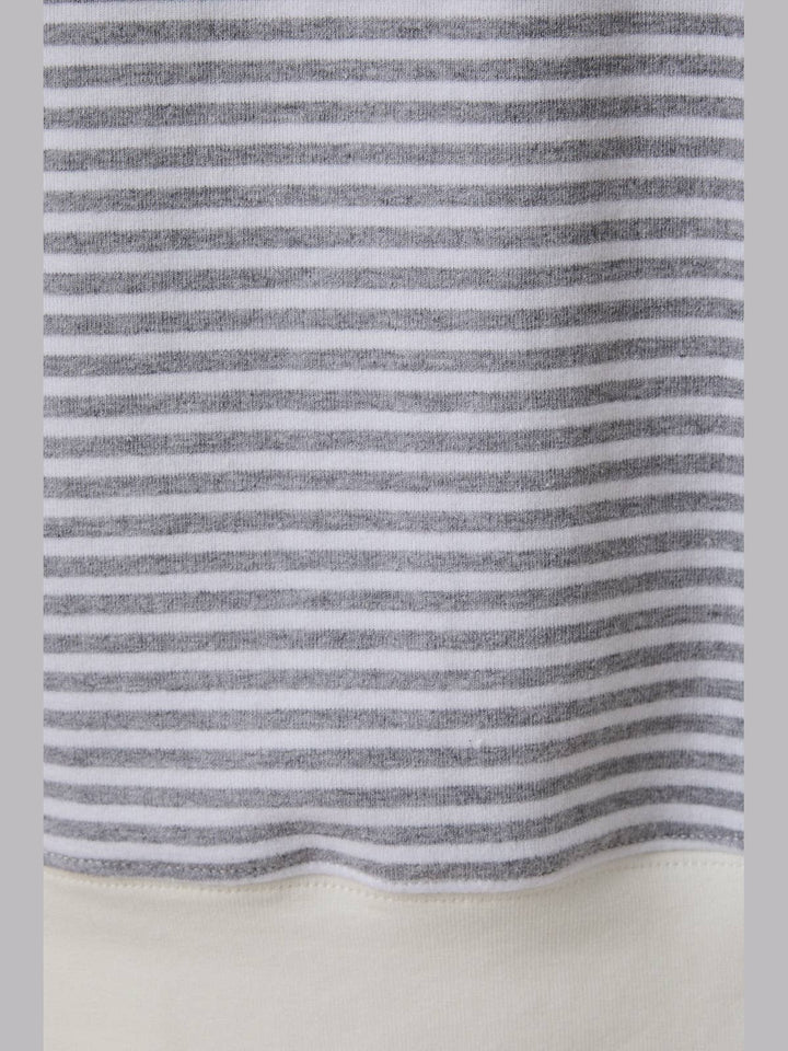 Mock Neck Stripe Sweatshirt
