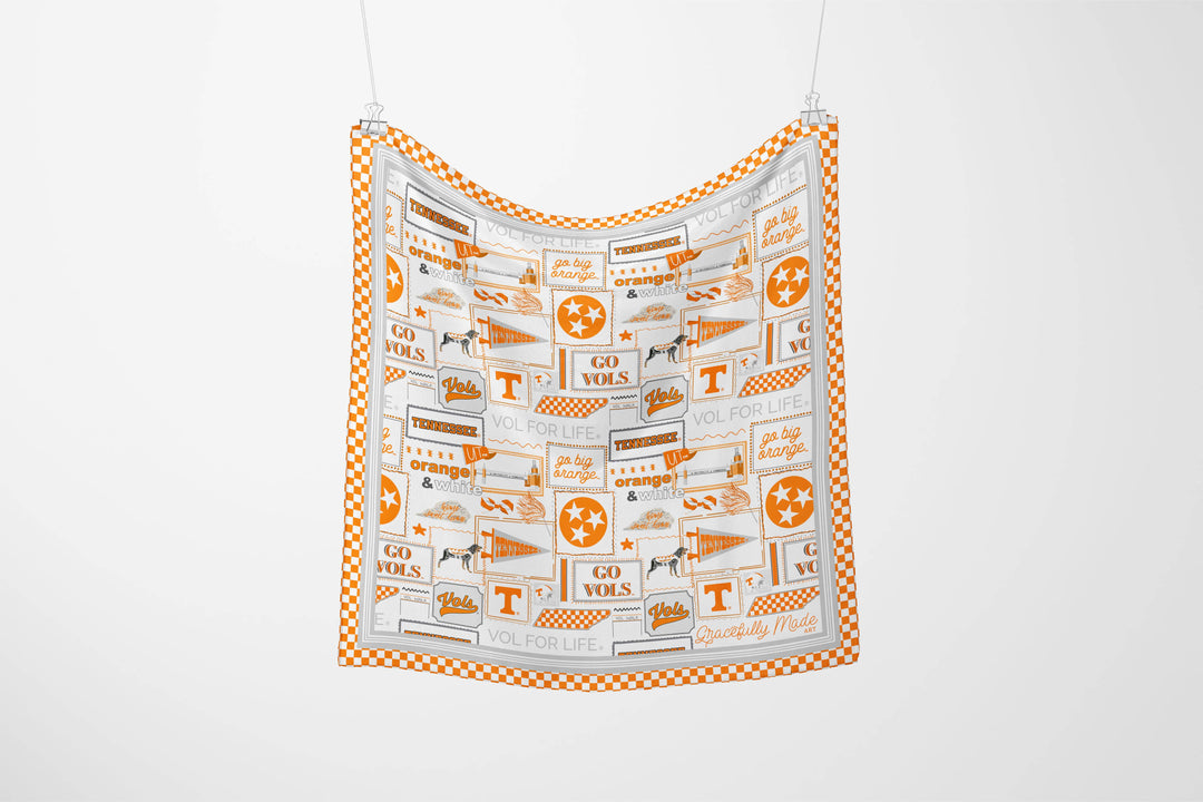 Hand-drawn Tennessee Silk Scarf