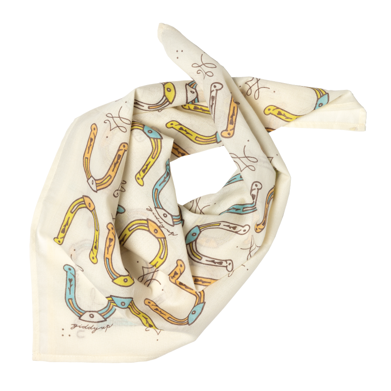 Giddy Up Cotton Bandana Scarf- Cream