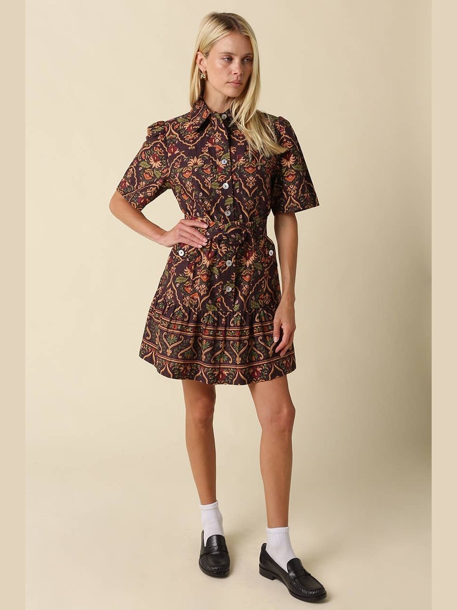 Belen Paisley Belted Mini Dress