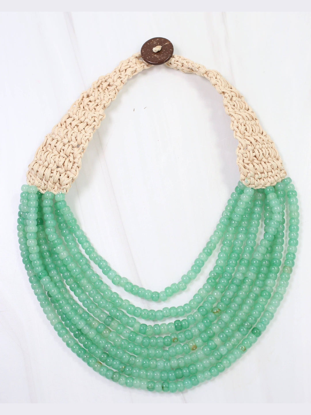 Ironwood Multi Layered Beaded Necklace- Sea Green
