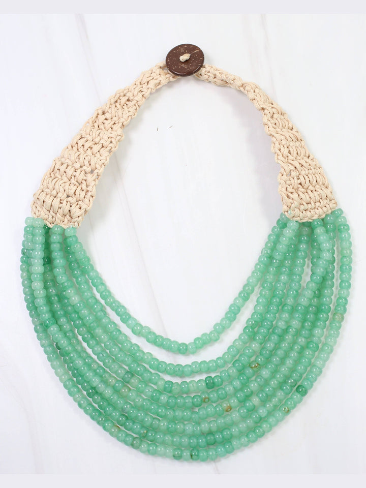 Ironwood Multi Layered Beaded Necklace- Sea Green