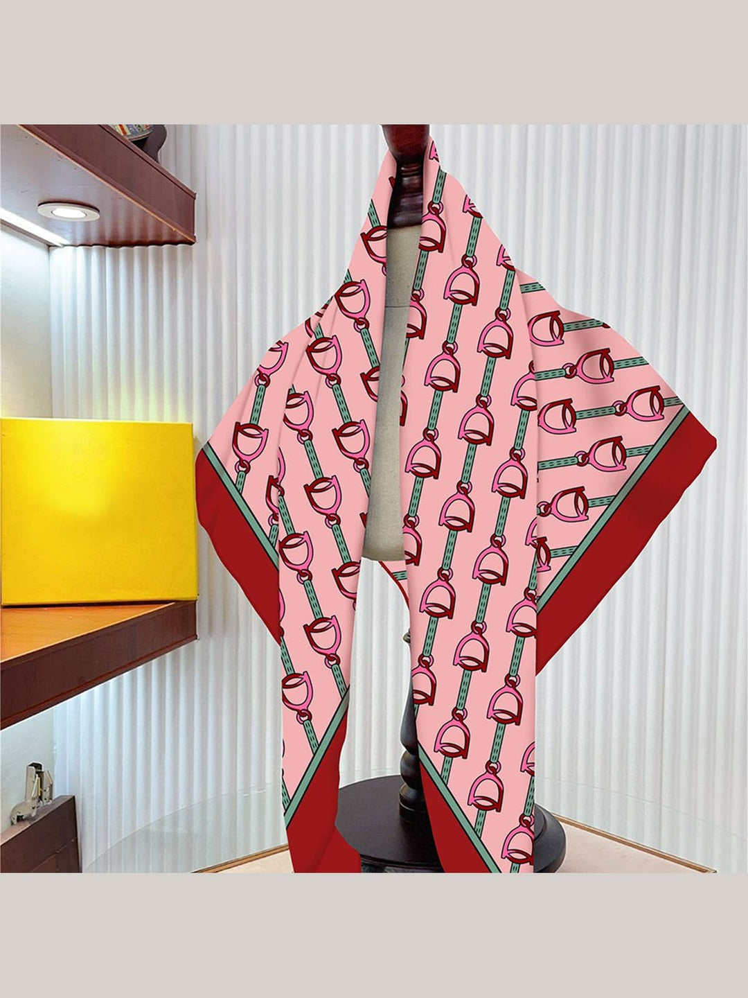Pink Please Chain Lock Satin Scarf