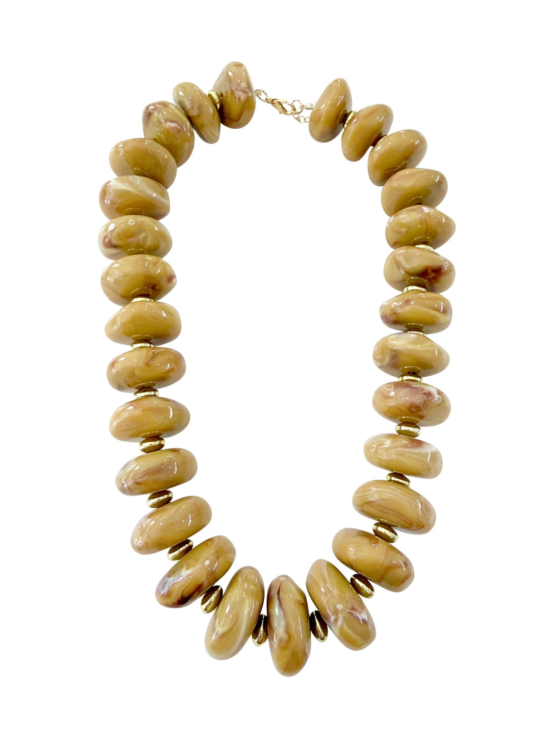 Randi Chunky Beaded Necklace- Tan