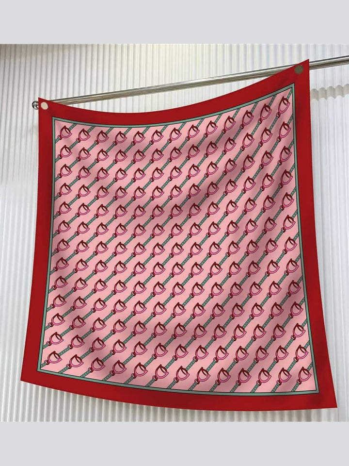 Pink Please Chain Lock Satin Scarf