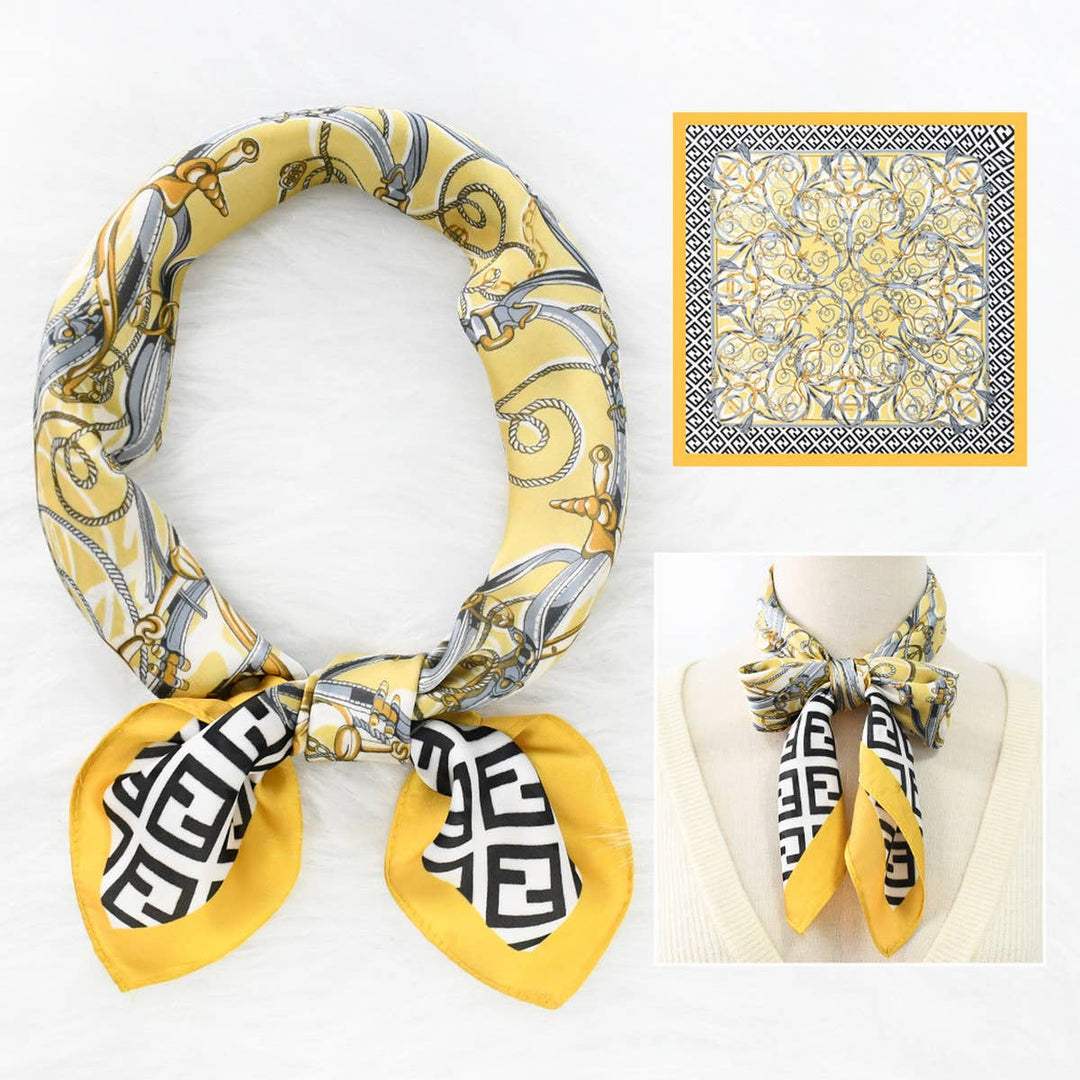Mod Mood Yellow Silk Scarf