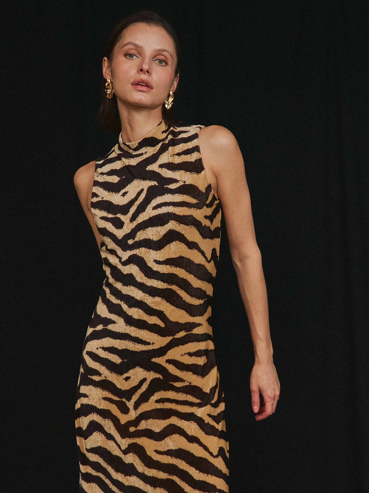 Zebra print maxi dress