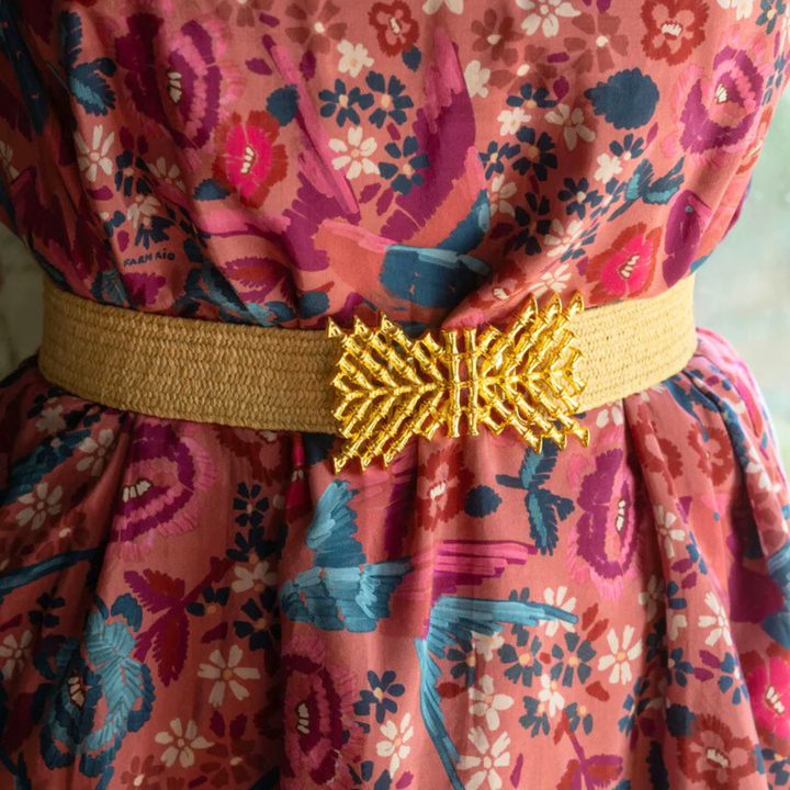 Garland Dark Raffia Interchangeable Stretch Belt Band
