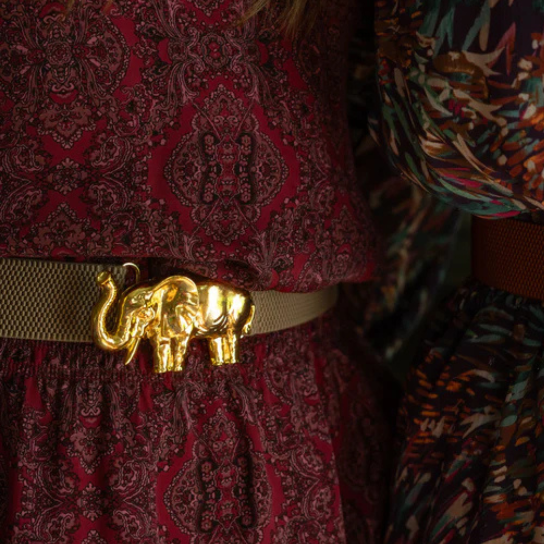 Garland Gold Interchangeable Belt Buckle- Elephant