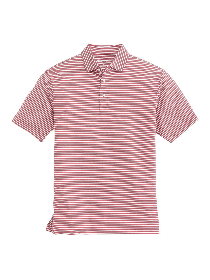 Onward Reserve Mulligan Stripe Performance Polo - Heather Red