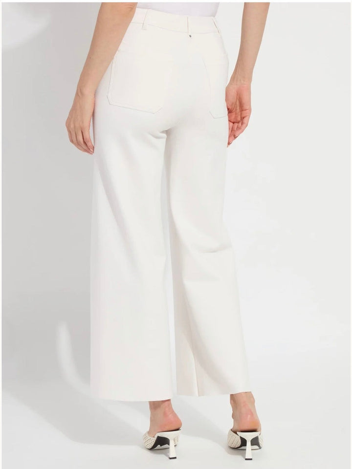 Erin Hi Waist Wide Leg Ponte Pant - Chalk
