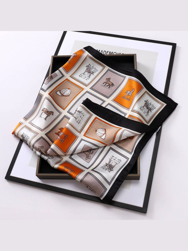 Designer-Inspired Square Silk Scarf