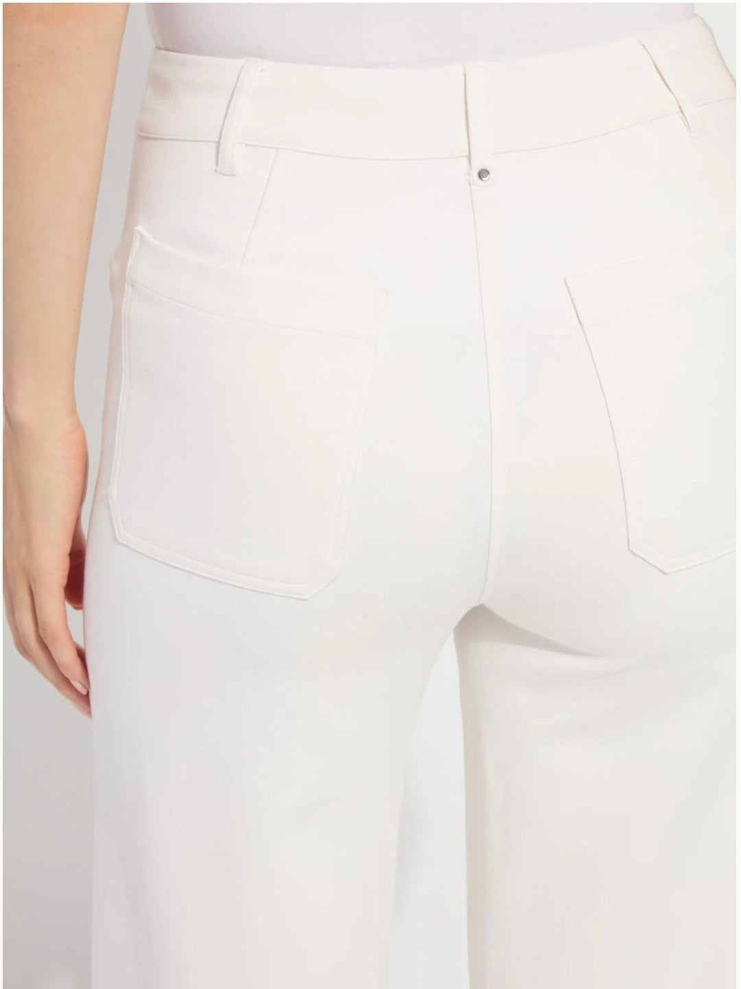 Erin Hi Waist Wide Leg Ponte Pant - Chalk