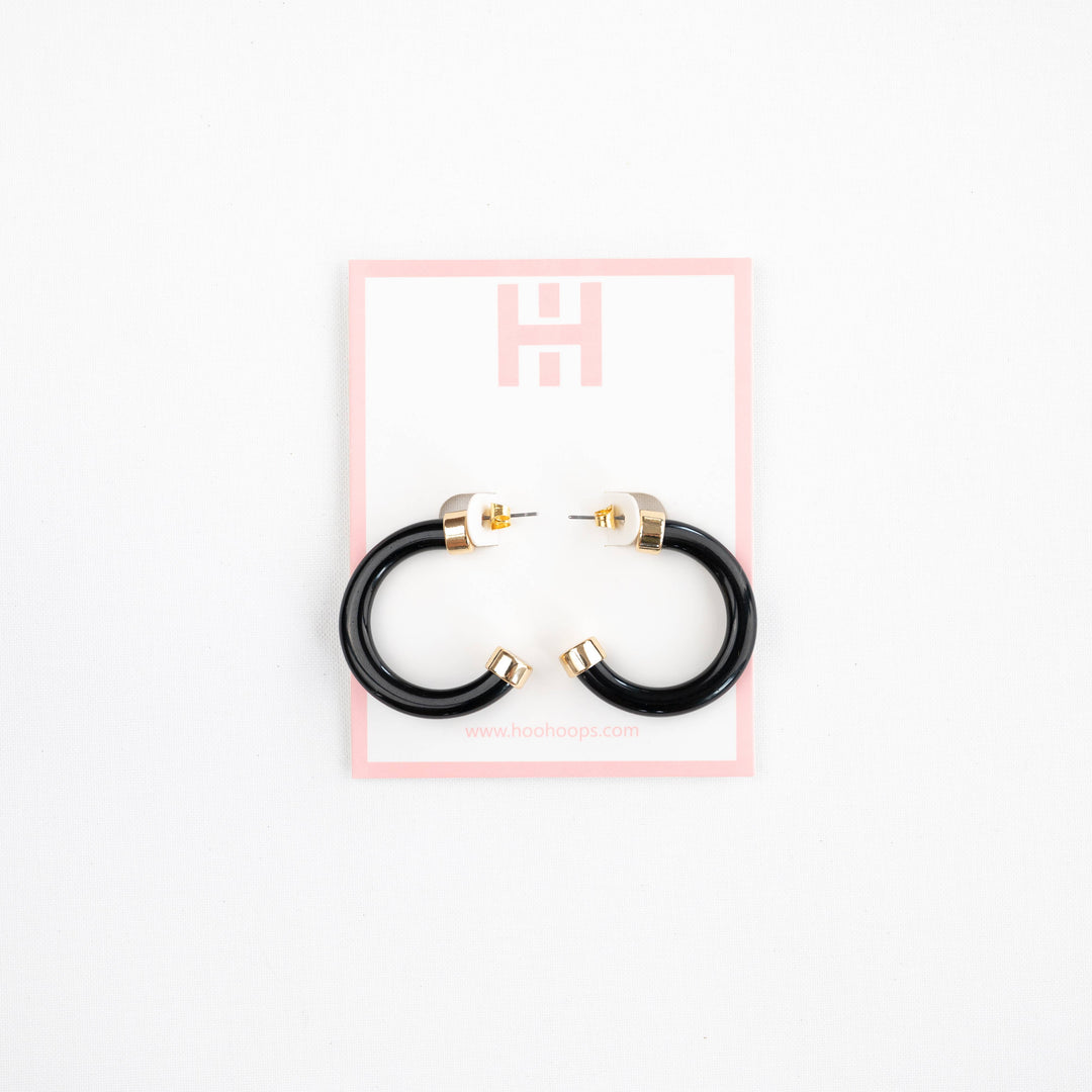 Black Lightweight Acrylic Hoop Earrings