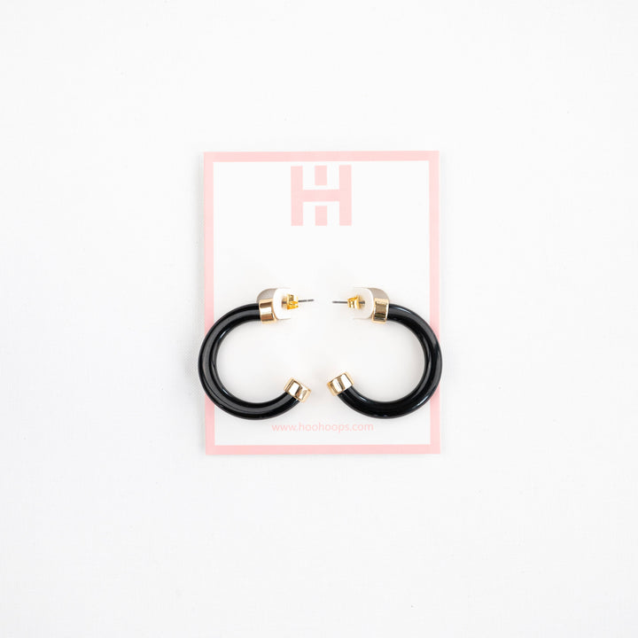 Black Lightweight Acrylic Hoop Earrings