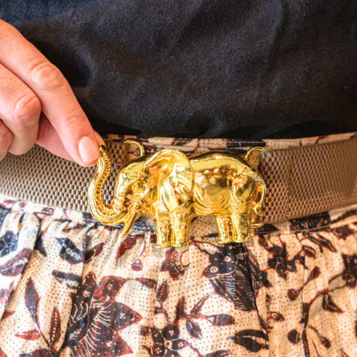 Garland Gold Interchangeable Belt Buckle- Elephant