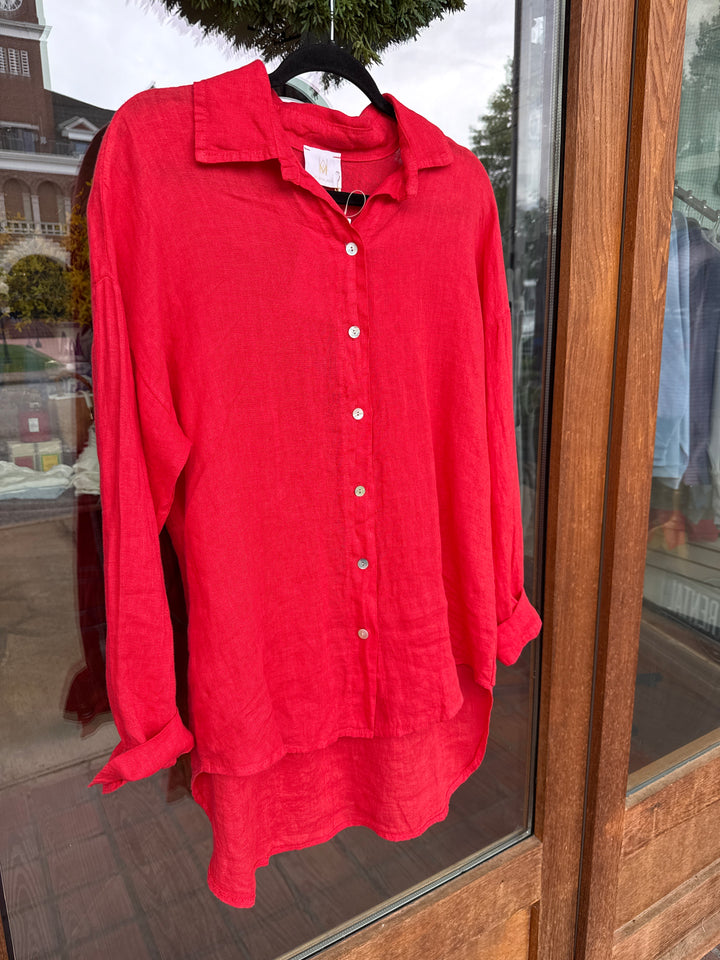 Milio Milano Linen Red Flame Top