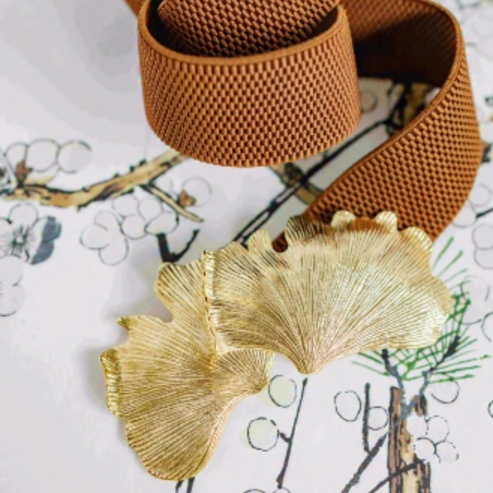 Garland Gold Interchangeable Belt Buckle-Ginko