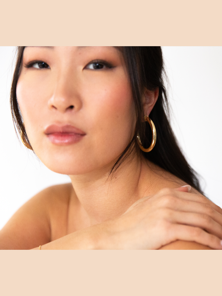 Gold Lightweight Hypo-Allergenic Hoop Earrings