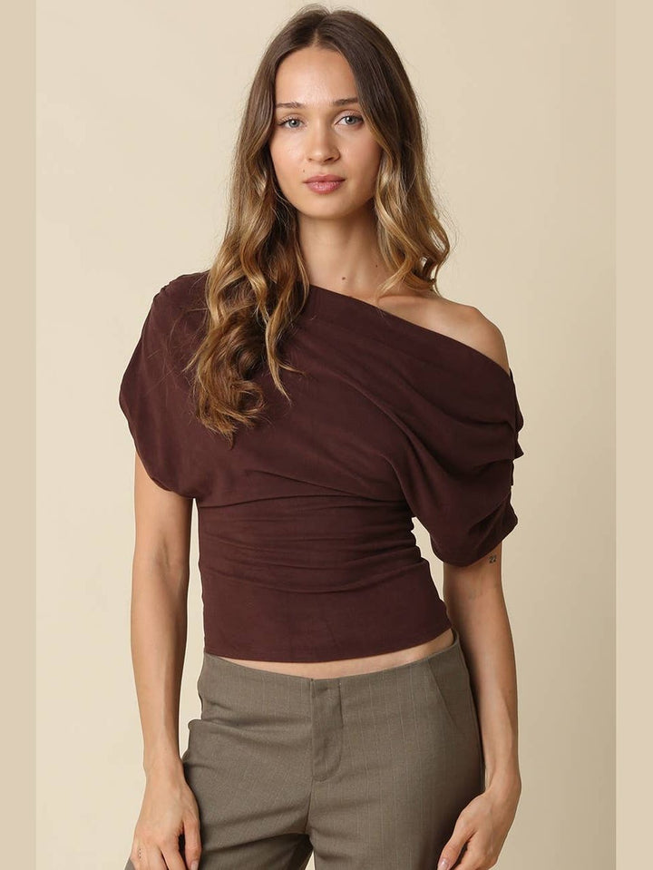 Carina Draped One Shoulder Top