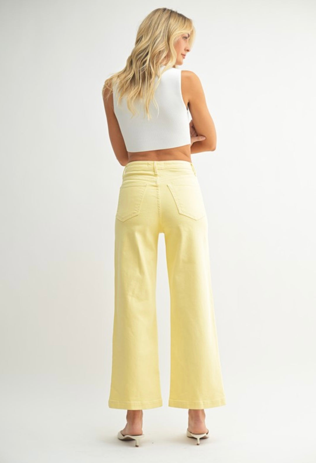 Just Black Denim Patch Pocket Wide Leg Jean- Sunshine