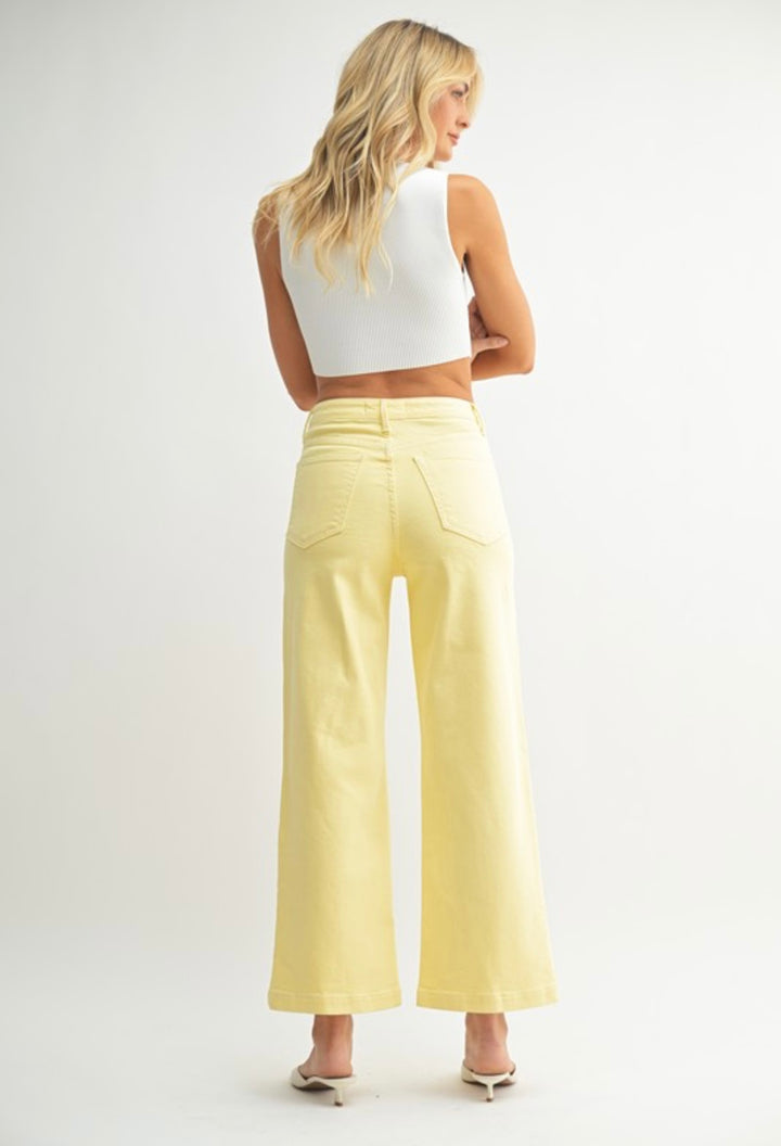 Just Black Denim Patch Pocket Wide Leg Jean- Sunshine