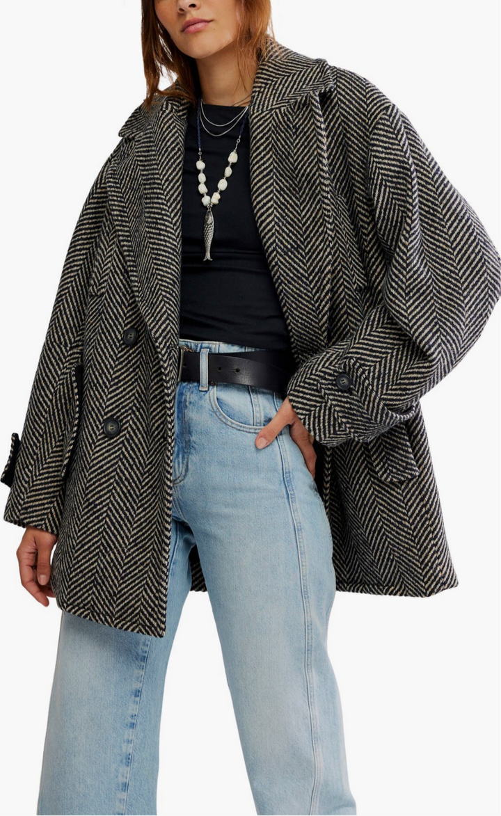 Free People Ari Wool Peacoat - Black
