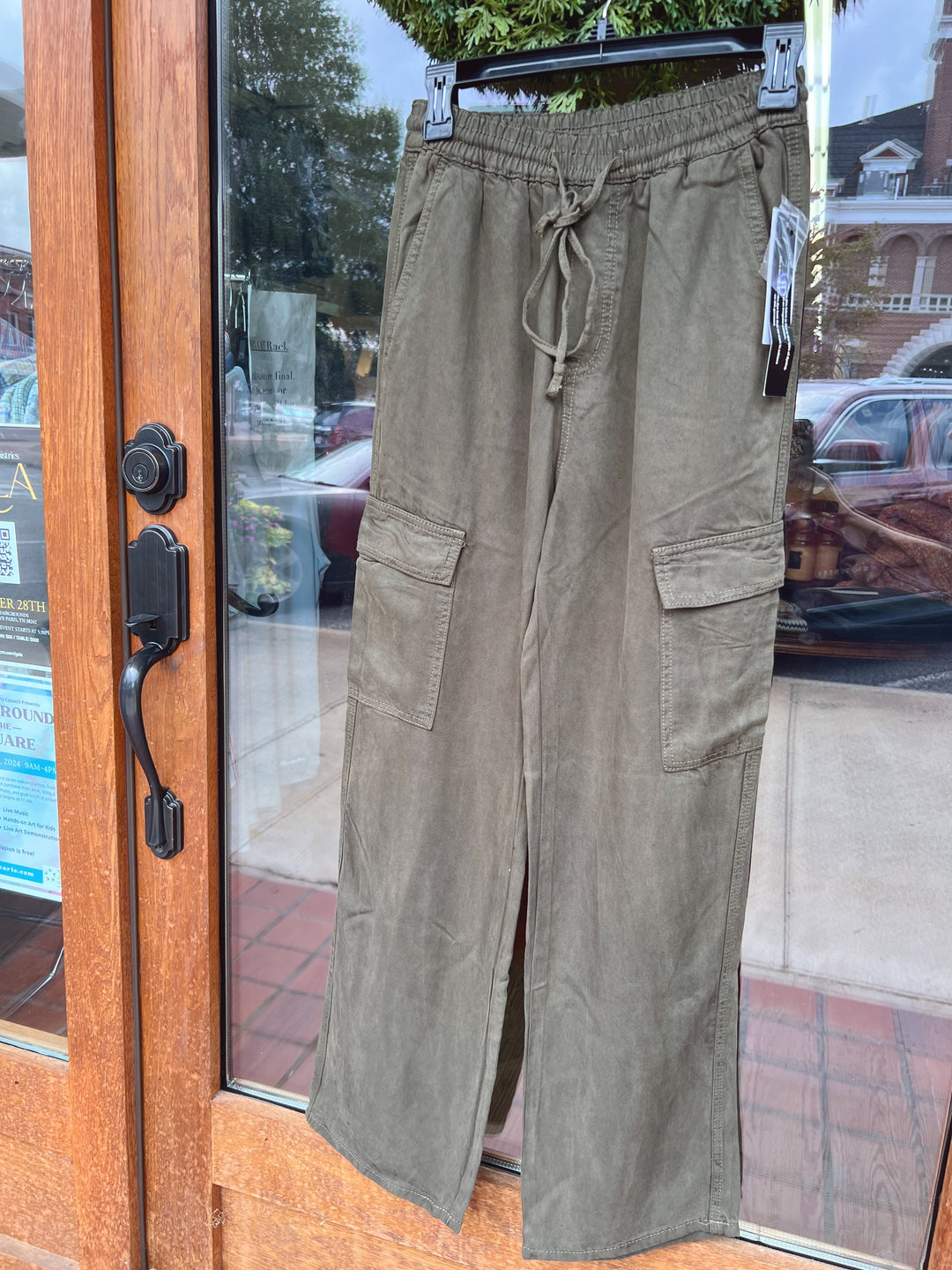 Tribal Wide Leg Cargo Pant- Olive
