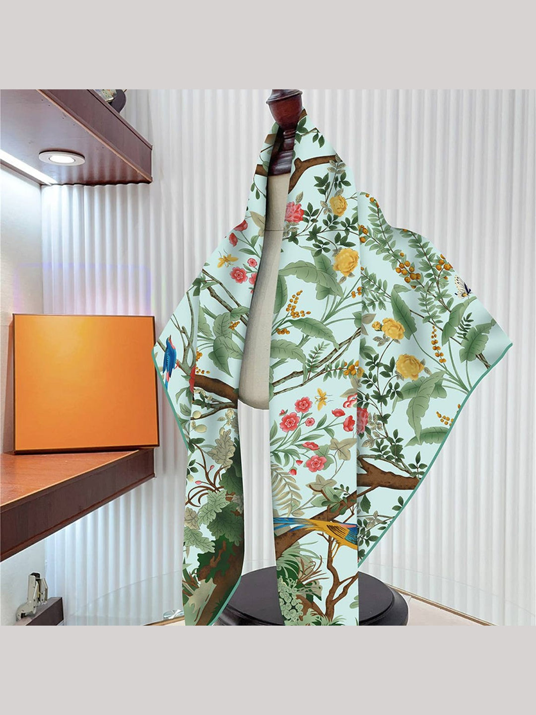 Jungle Birds Twill Silk Scarf