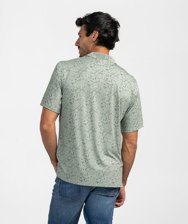 Quack n Rack Printed Polo - Sage