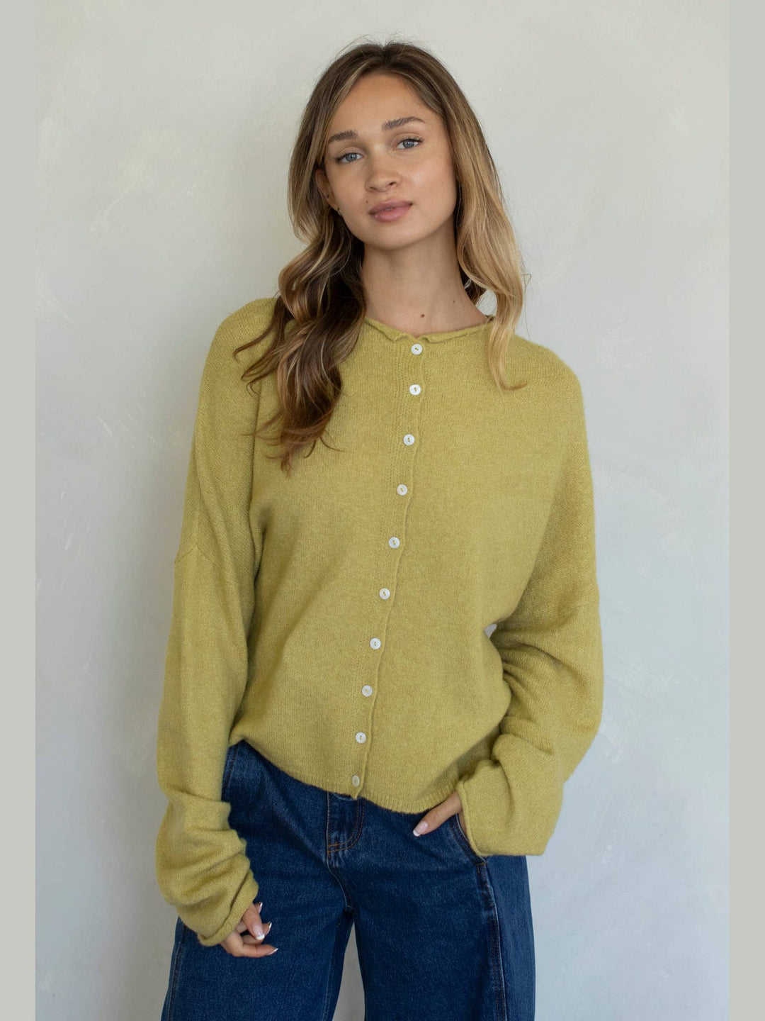 Piper Cardigan- Moss Solid
