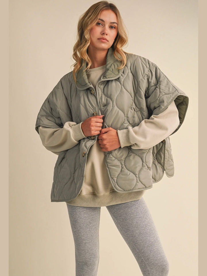 Poncho Quilted Oversized Vest