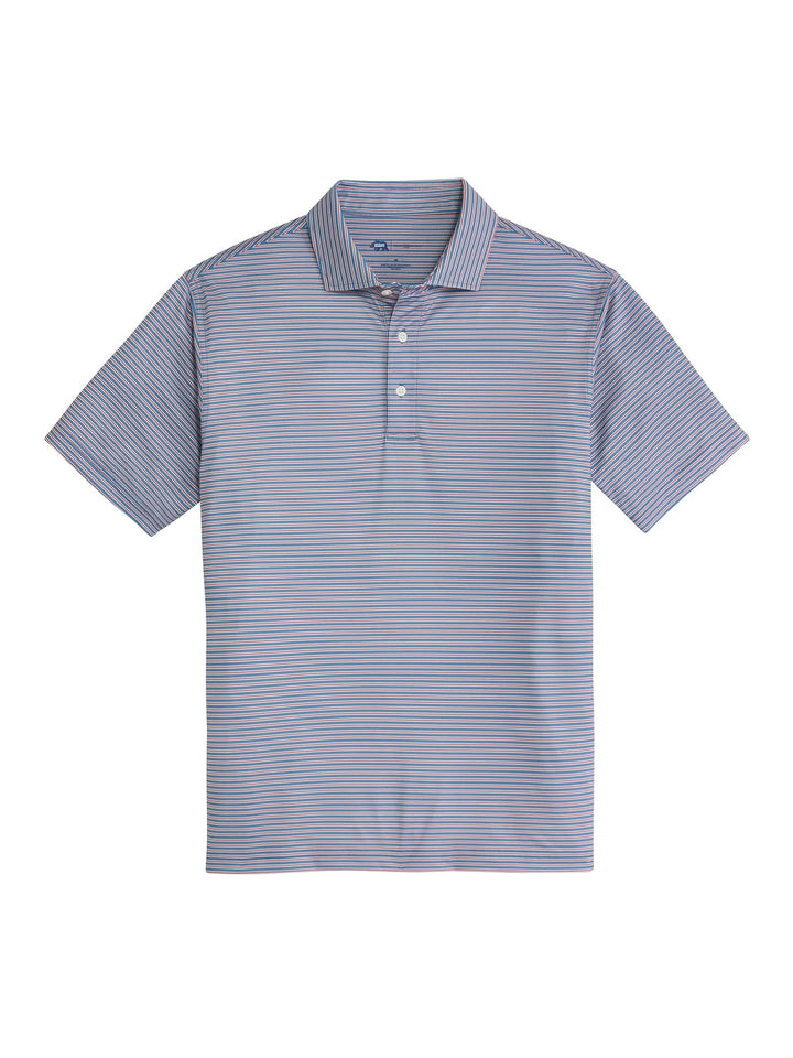 Trophy Stripe Performance Pique Polo - Captains Blue