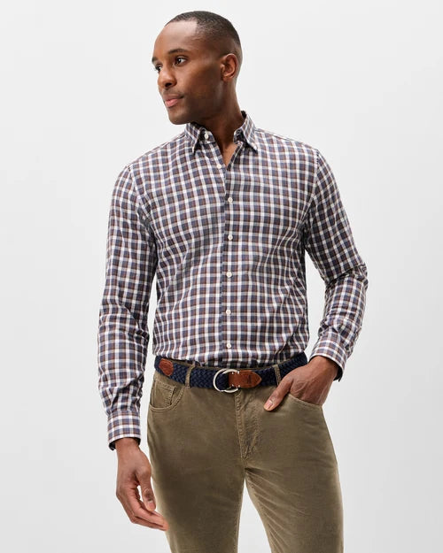 Natural Performance Button Down Shirt - Oak Bluffs Plaid - Lake