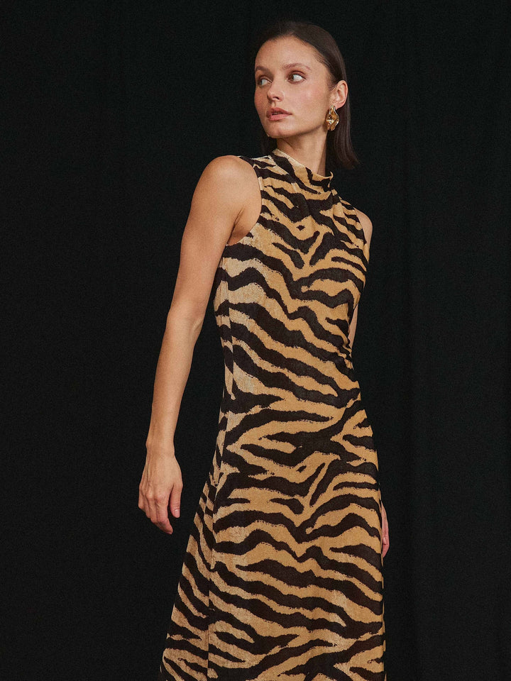 Zebra print maxi dress