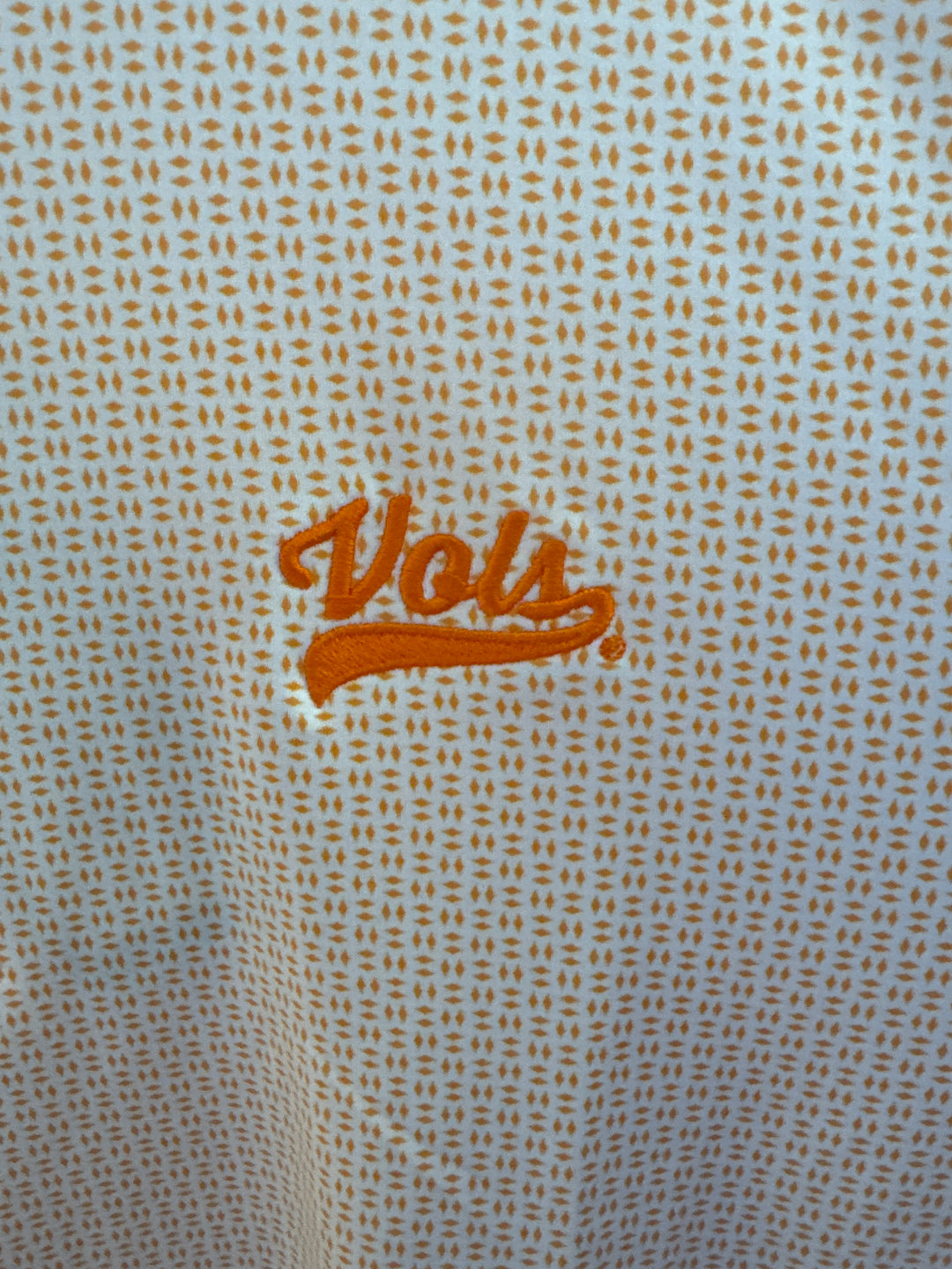 Trellis Printed Performance Polo - Orange VOLS Script