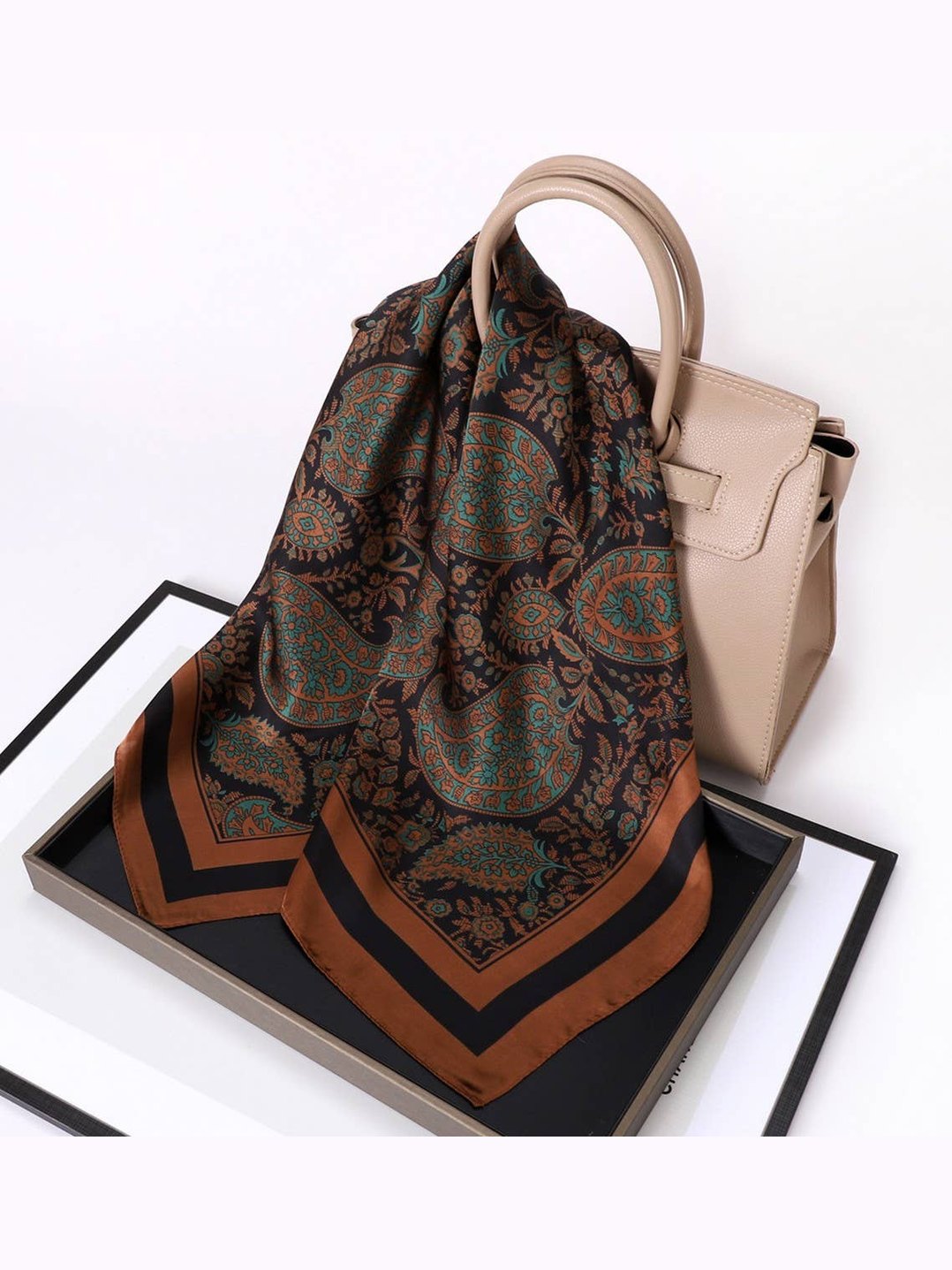 Designer-Inspired Square Silk Scarf