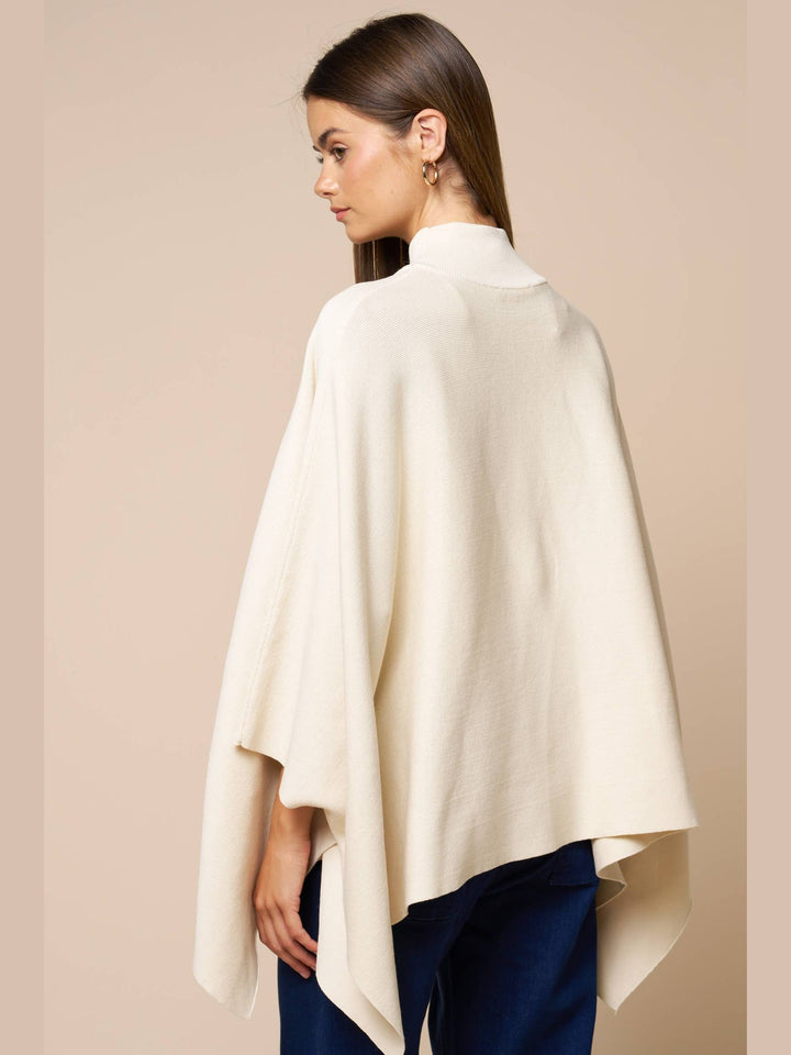 Mock Neck Poncho Sweater