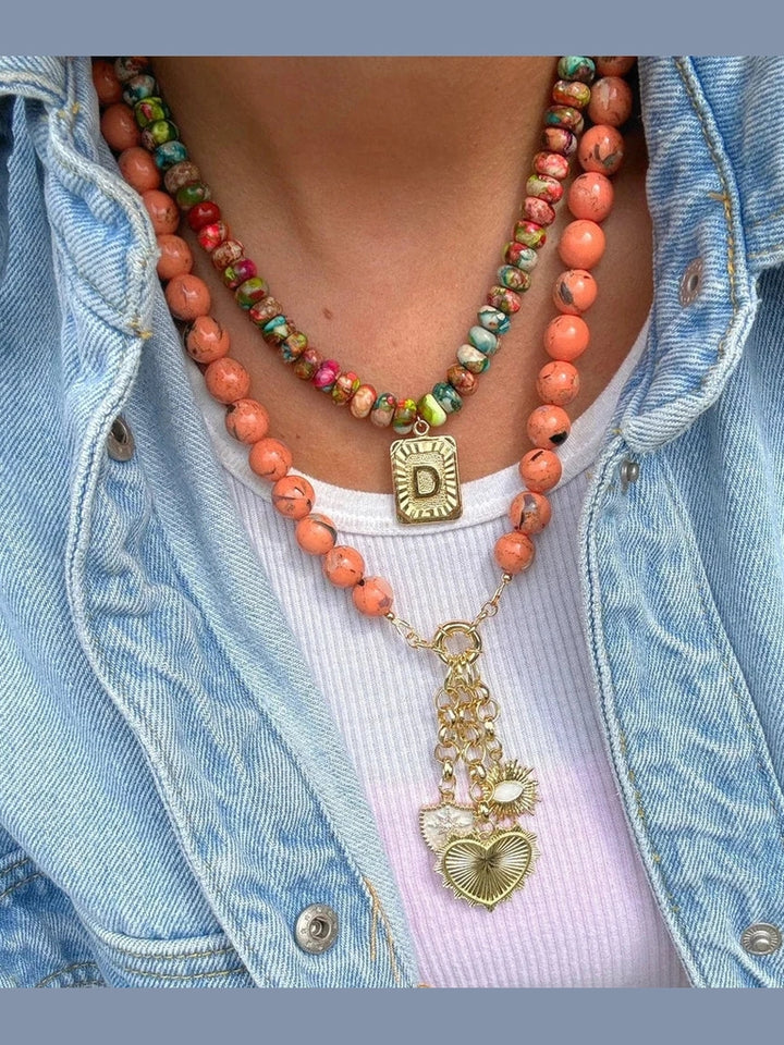 Bracha Watercolor Initial Card Necklace