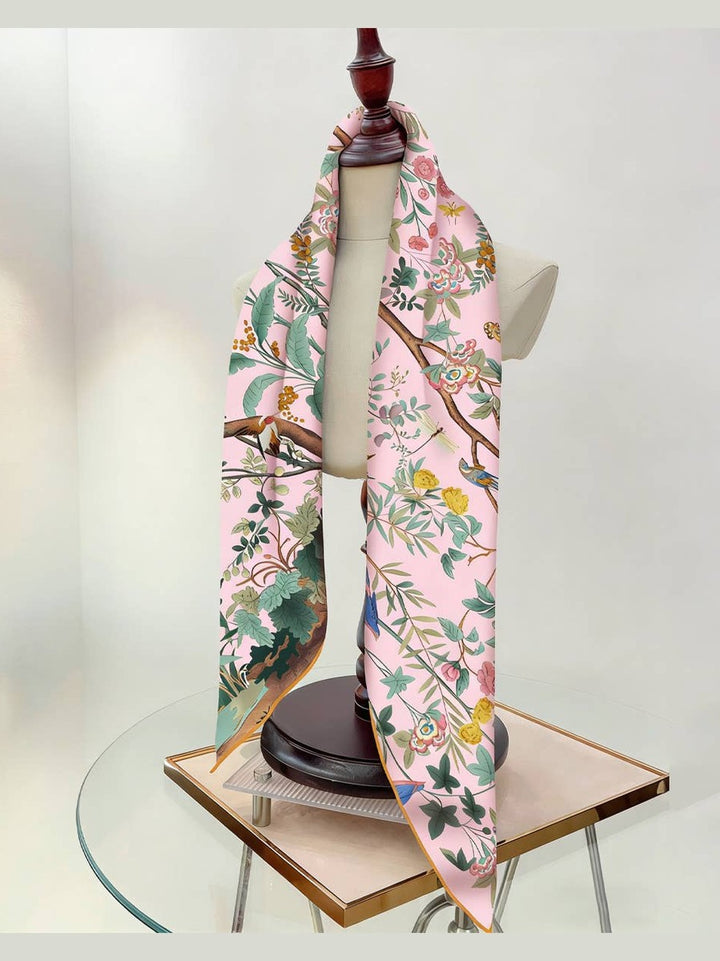 Jungle Birds Twill Silk Scarf