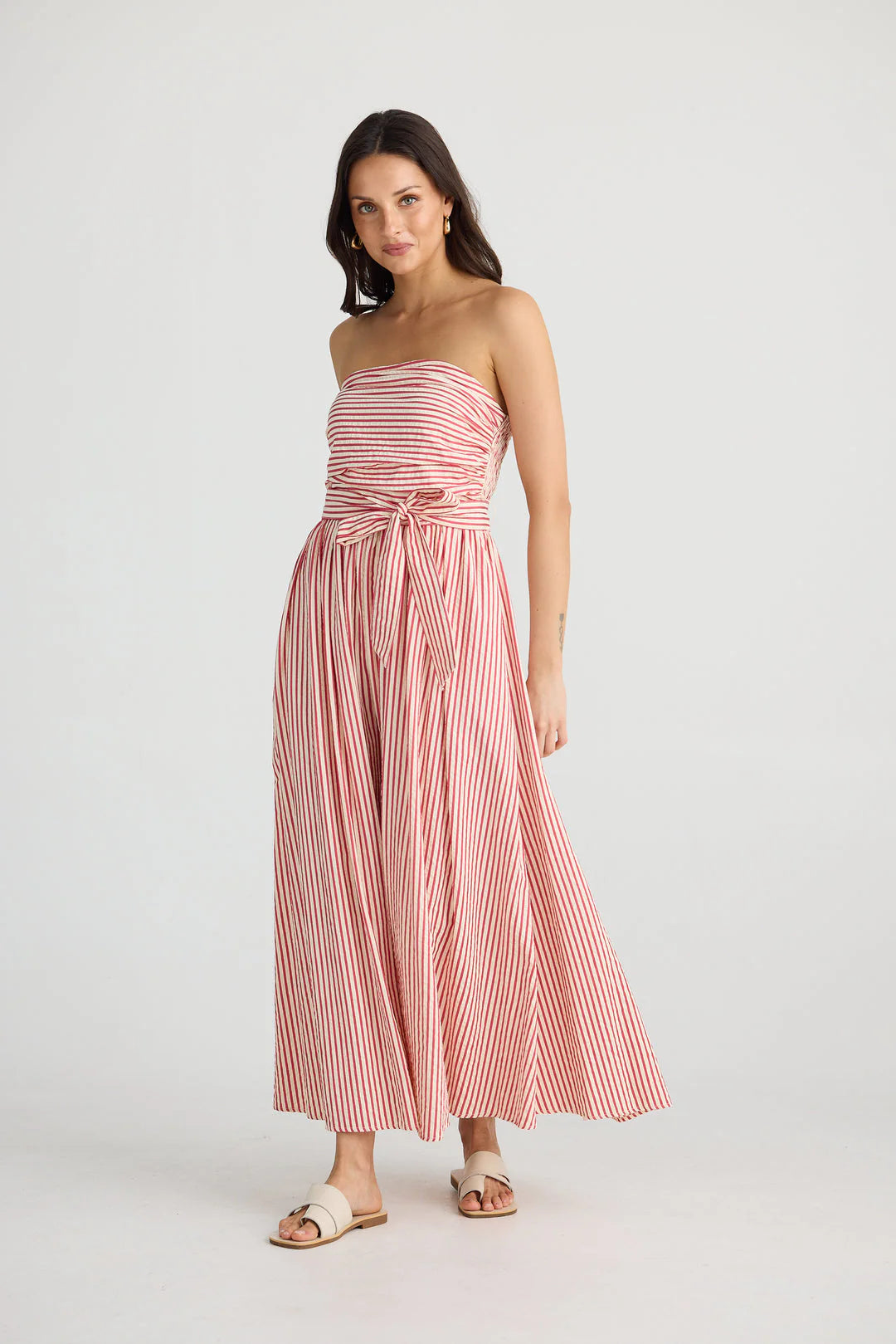Brave & True Avalon Maxi- Red Seersucker